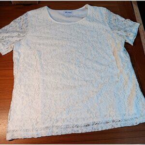 NEW Vicki Wayne Ivory Designer Blouse W/ Lace Top Layer Size XL.